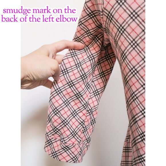 Pink Plaid Mid Sleeve Boatneck Sweater 🐎 BURBERRY BLUE LABEL - Picture 5 of 9